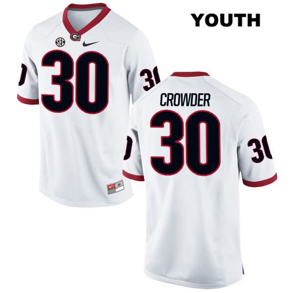 Georgia Bulldogs Youth Tae Crowder #30 NCAA Authentic White Nike Stitched College Football Jersey QHK2456DU